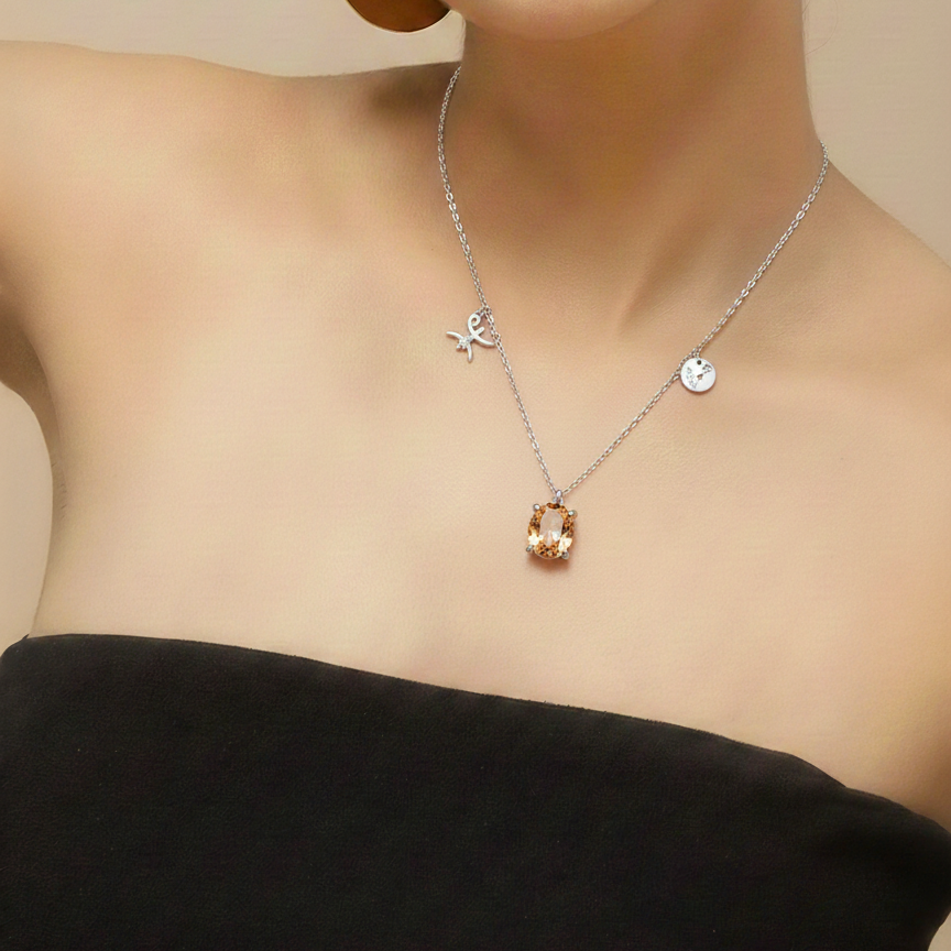 Zodiac - Birthstone Necklace