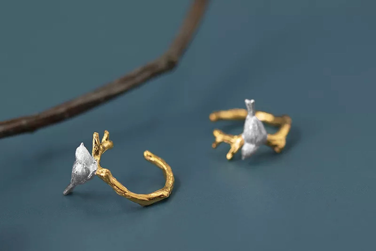 Special Edition: 925 Sterling Silver Bird Exquisite Advanced Sense No Ear Holes • 18K Gold Plated • Unique Small Group Design • High-Quality Jewelry