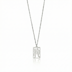 Dog - Seal Script Hollow Rect Necklace
