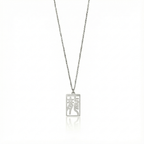Dragon - Seal Script Hollow Rect Necklace