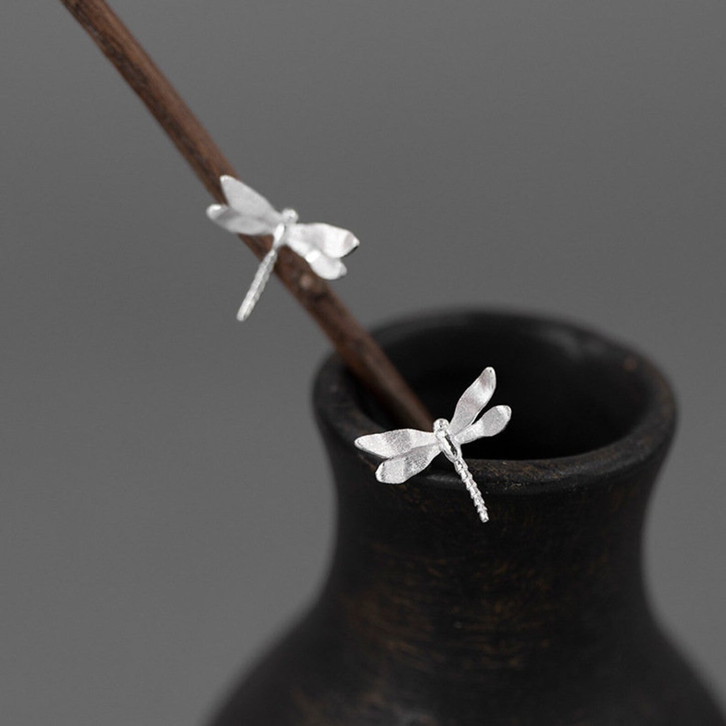 Special Edition: Cute Dragonfly 925 Sterling Silver Exquisite Ear Stud Earrings •18K Gold Plated • Unique Design • High-Quality Jewelry