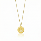 Seal Script Hollow Circ Necklace - Ox