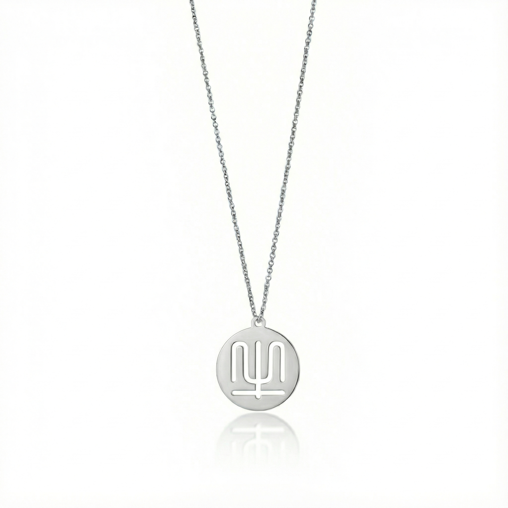 Seal Script Hollow Circ Necklace - Ox