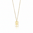 Ox - Seal Script Hollow Rect Necklace