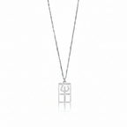 Ox - Seal Script Hollow Rect Necklace