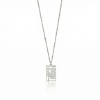 Pig - Seal Script Hollow Rect Necklace