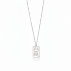 Rat - Seal Script Hollow Rect Necklace