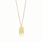 Rooster - Seal Script Hollow Rect Necklace
