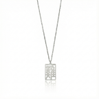 Rooster - Seal Script Hollow Rect Necklace