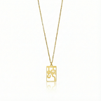 Snake - Seal Script Hollow Rect Necklace