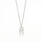 Snake - Seal Script Hollow Rect Necklace