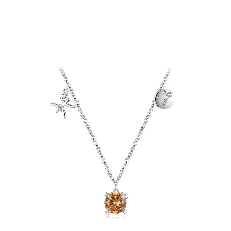 Zodiac - Birthstone Necklace