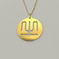 Seal Script Hollow Circ Necklace - Ox