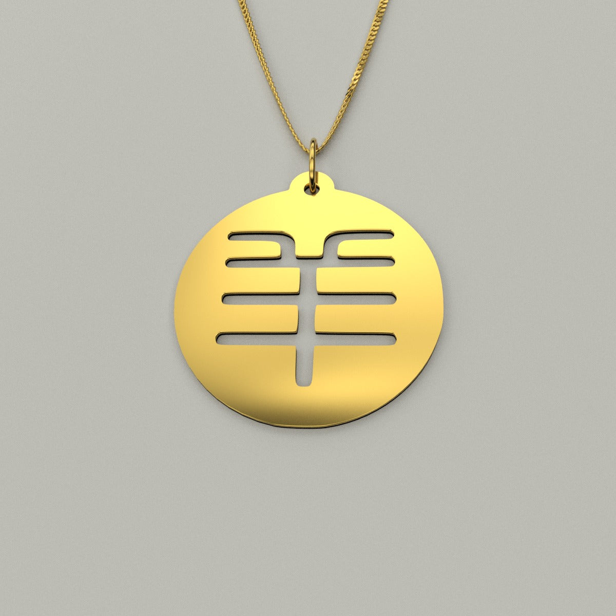 Seal Script Hollow Circ Necklace - Sheep