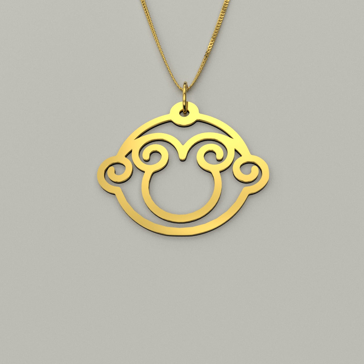 Monkey - Hollow Carved Necklace