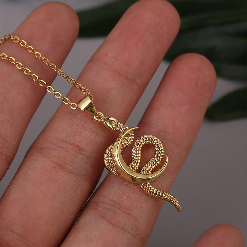 Snake - Moon Necklace