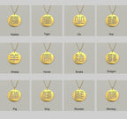 Seal Script Hollow Circ Necklace - Dragon